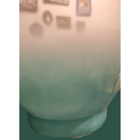 Blendo Vintage Turquoise Frosted Glass Bowl With Gold Trim Chip Dip Mid Century - Picture 9 of 12